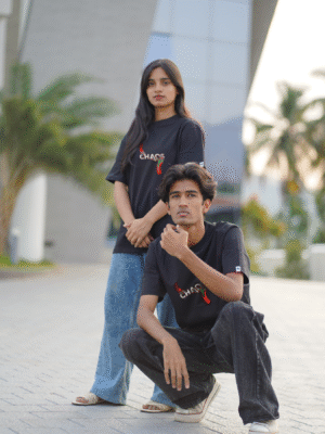 CHAOS Graphic Print Black T-shirt