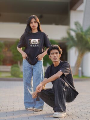 Anime-Inspired Black Graphic T-Shirts