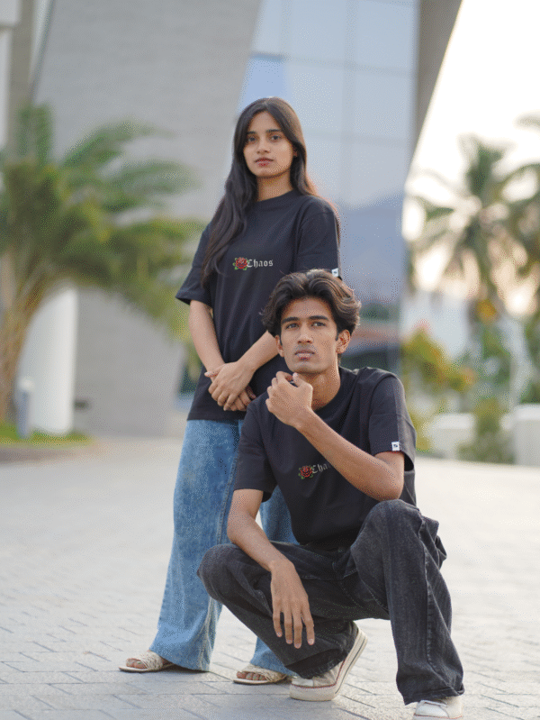 CHAOS Handwritten Style Black T-shirt