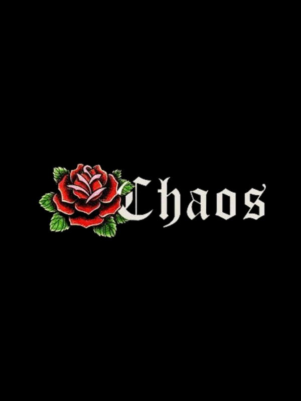 CHAOS Handwritten Style Black T-shirt