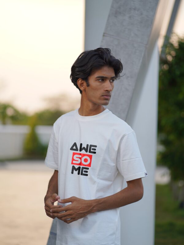 Awesome Typography White T-Shirt