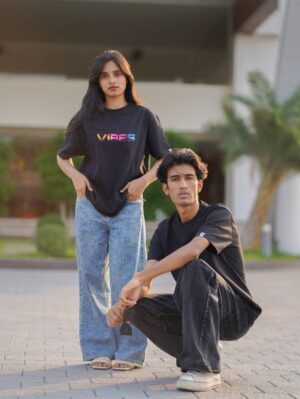 VIBES Multicolor Typography T-Shirt