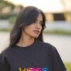 VIBES Multicolor Typography T-Shirt