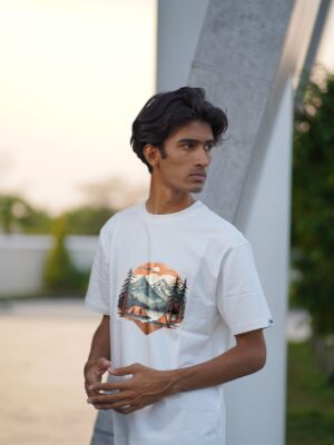 Mountain Escape Camping Graphic Tee – Black